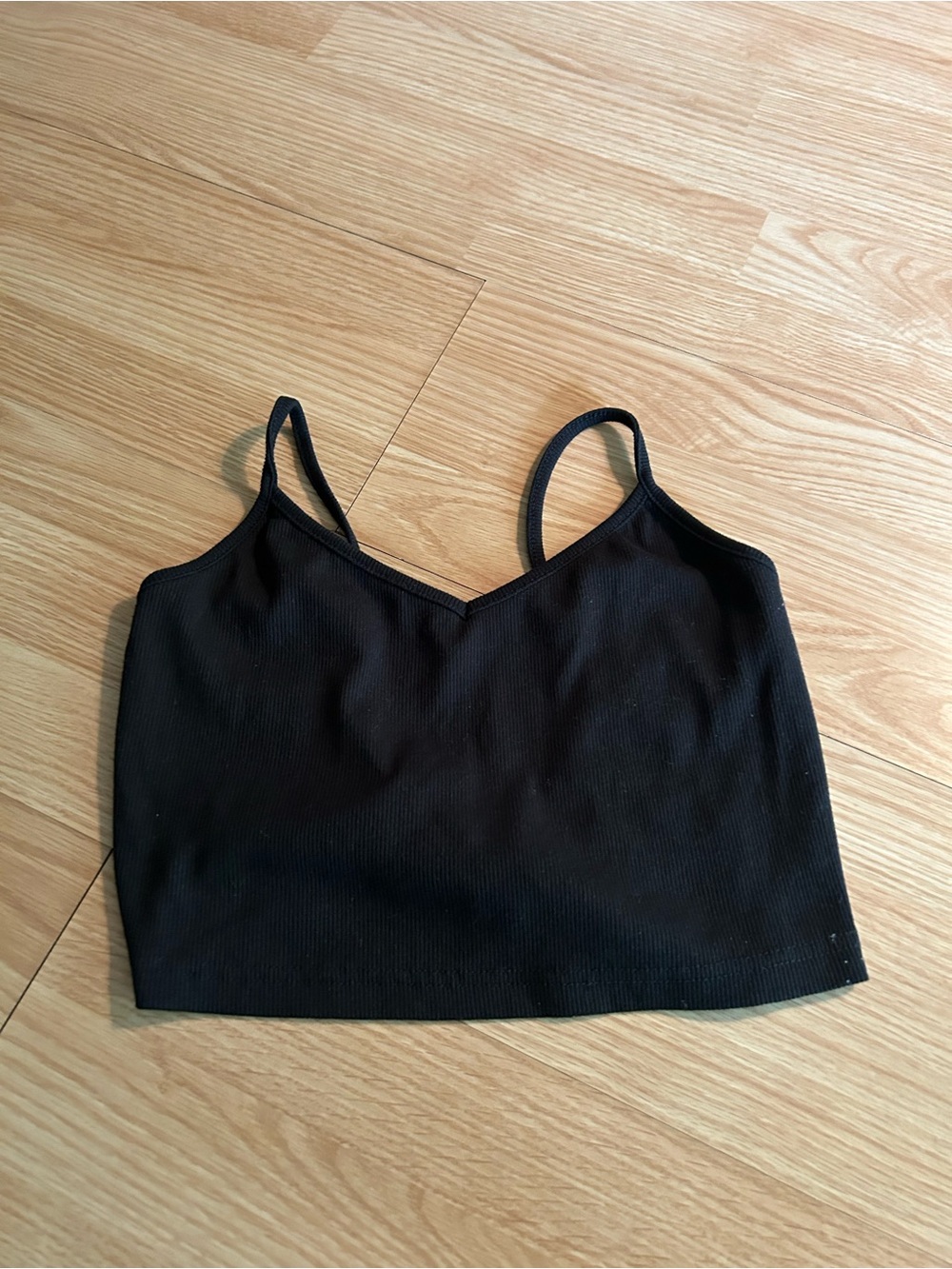 SHEIN Black Ribbed Cropped Backless Top Medium